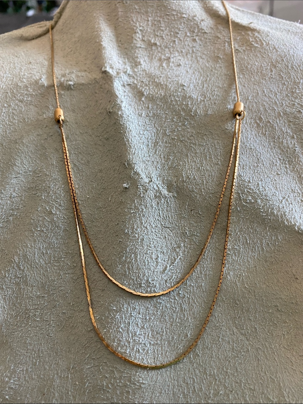 Delicate Gold Double-Layer Slide Women's Necklace